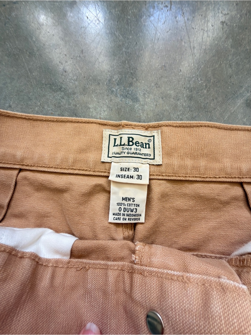 L.L.Bean Men’s 30x30 Tan Canvas Utility Workwear Pants Straight Leg 100% Cotton - Picture 2 of 5